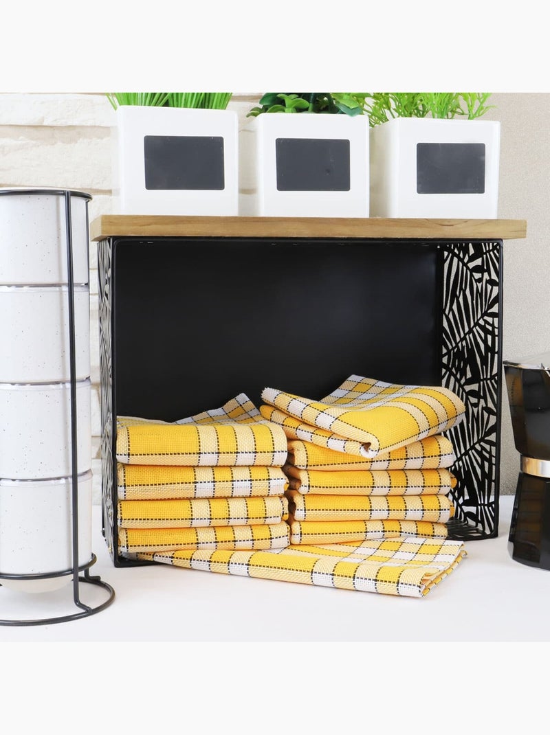 Lot de serviettes de table carreaux vichy normand jaune NELLY Jaune - Kiabi