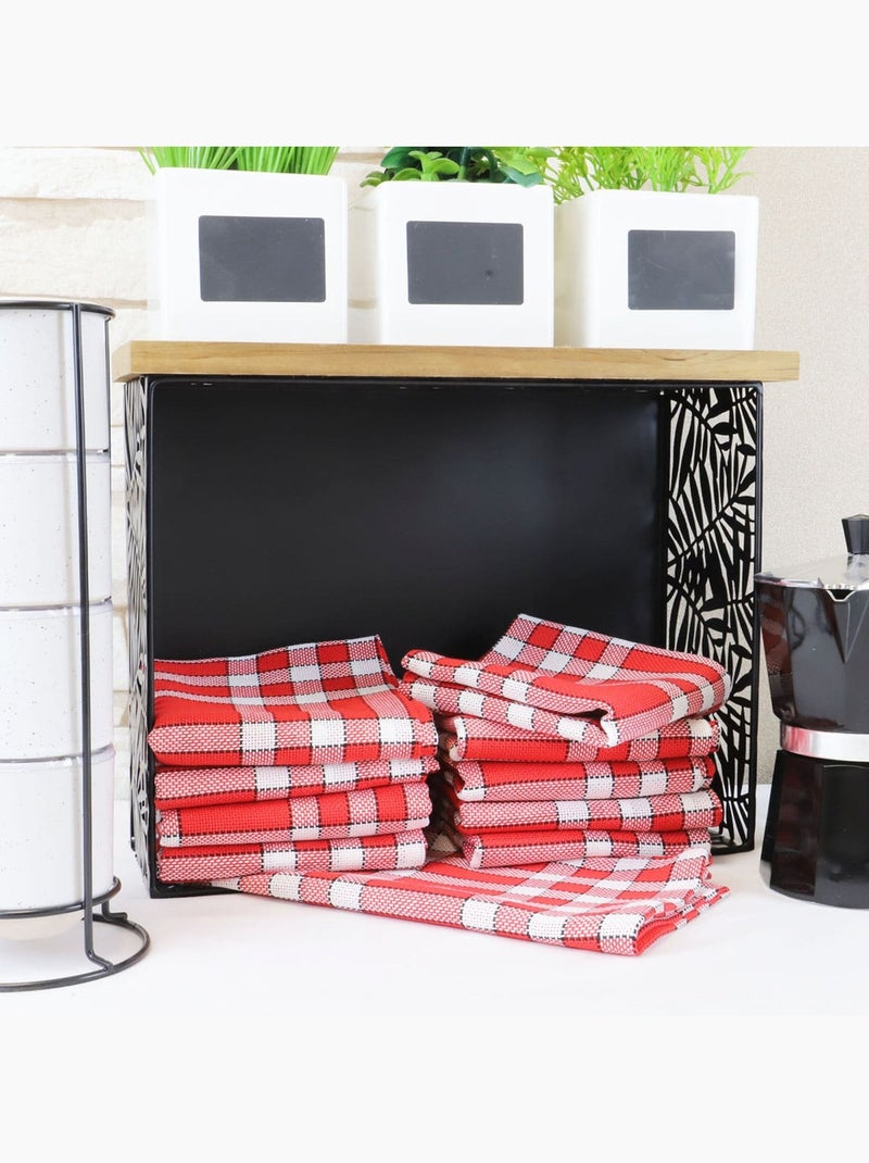 Lot de serviettes de table carreaux vichy normand rouge NELLY Rouge - Kiabi