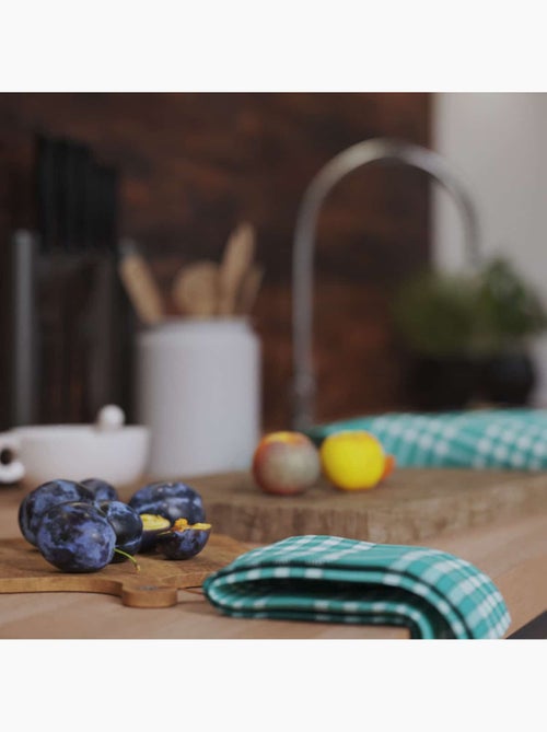 Lot de serviettes de table carreaux vichy normand vert NELLY - Kiabi