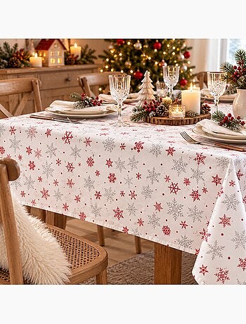 Lot de serviettes de table coton imprimés flocon