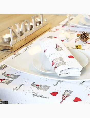 Lot de serviettes de table coton imprimés lutin