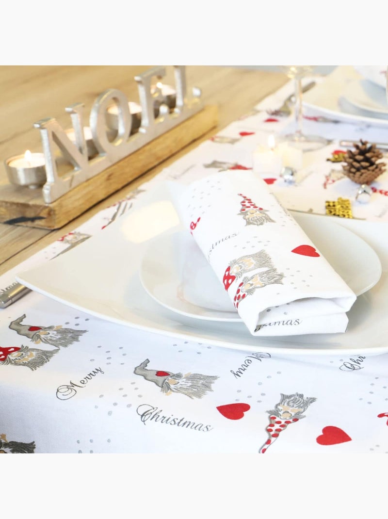 Lot de serviettes de table coton imprimés lutin Blanc - Kiabi