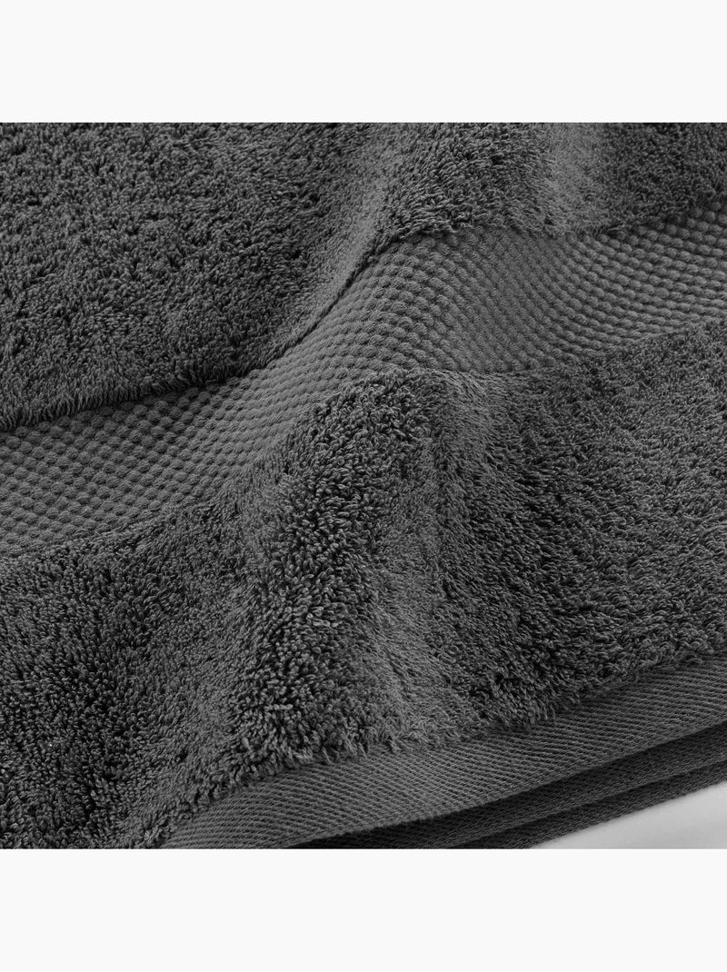Lot de Serviettes de toilette et gants de toilette Elegance gris anthracite - Kiabi