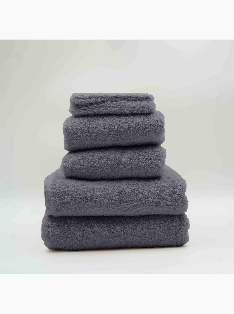 Lot de Serviettes de toilette et gants de toilette Elegance gris anthracite - Kiabi