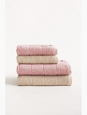 Lot de serviettes douche et toilette 100 % coton, 600 g/m², avec boucle - Gamusi
