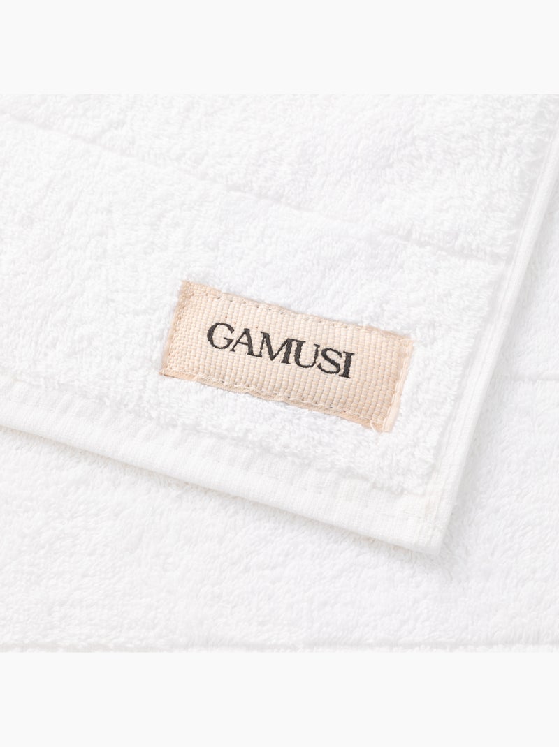 Lot de serviettes douche et toilette 100 % coton, 600 g/m², avec boucle - Gamusi Blanc/Vert d’eau - Kiabi