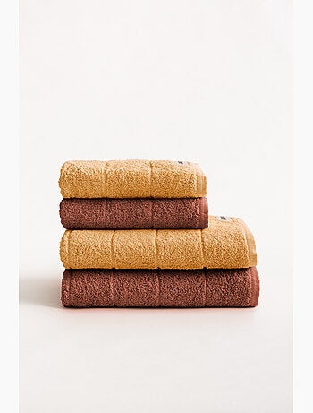 Lot de serviettes douche et toilette 100 % coton, 600 g/m², avec boucle - Gamusi
