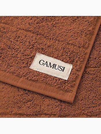 Lot de serviettes douche et toilette 100 % coton, 600 g/m², avec boucle - Gamusi