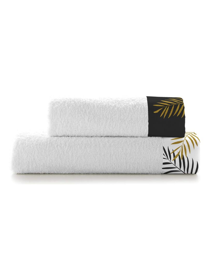 Ensemble De Serviettes éponge Blanc Mariclo Avec Dentelle, Pour Le Visage Et L Invite Collection Origami Blanc