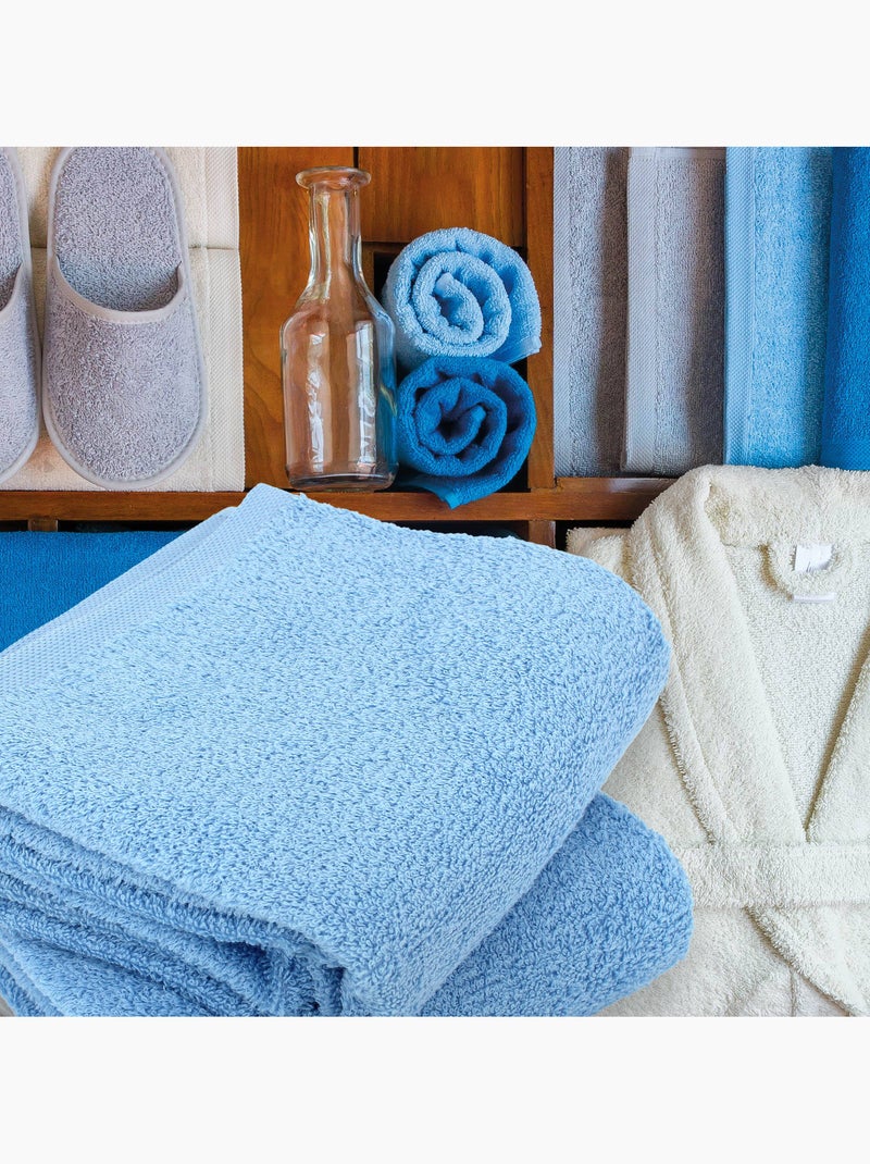 Lot de serviettes invité ALPHA 6 pièces Bleu ciel - Kiabi