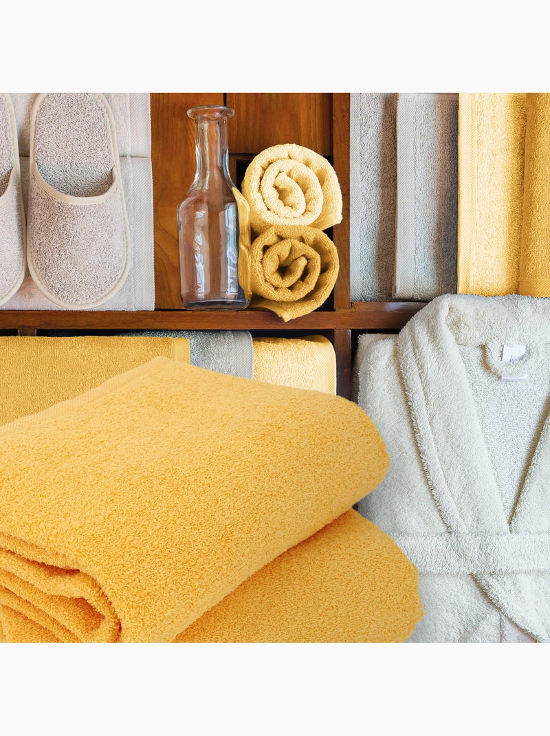 Lot de serviettes invité ALPHA 6 pièces Jaune or - Kiabi