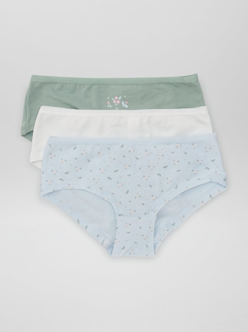 Lot de shorties Bleu/blanc/vert - Kiabi