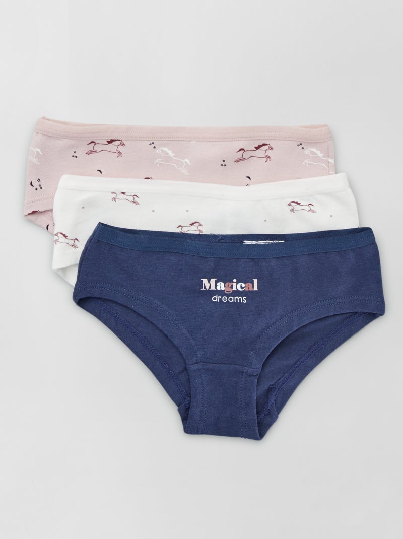 Lot de shorties Rose/bleu/crème - Kiabi