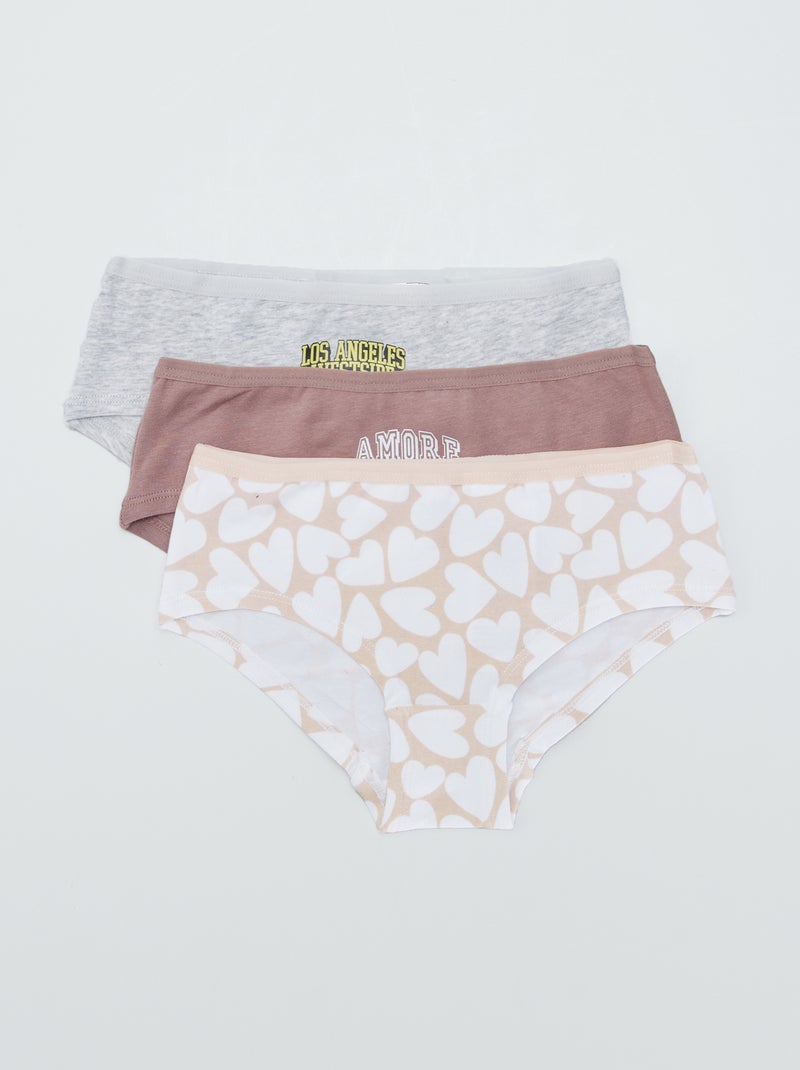 Lot de shorties Rose/gris - Kiabi