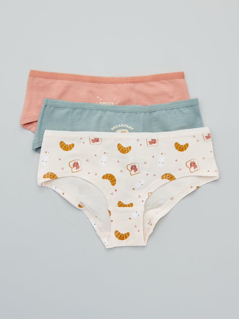 Lot de shorties Vert/beige/rose - Kiabi