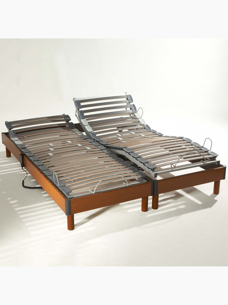 Lot de sommier relaxation bois merisier 5 plans avec lattes multiplis Bois naturel - Kiabi