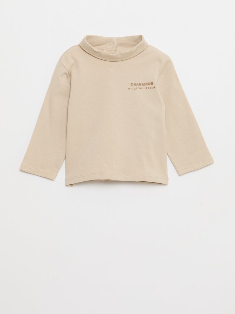 Lot de sous-pull à col montant - 2 pièces Beige - Kiabi