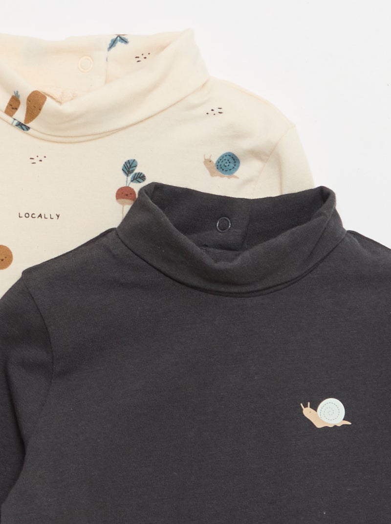 Lot de sous-pull à col montant - 2 pièces Blanc - Kiabi