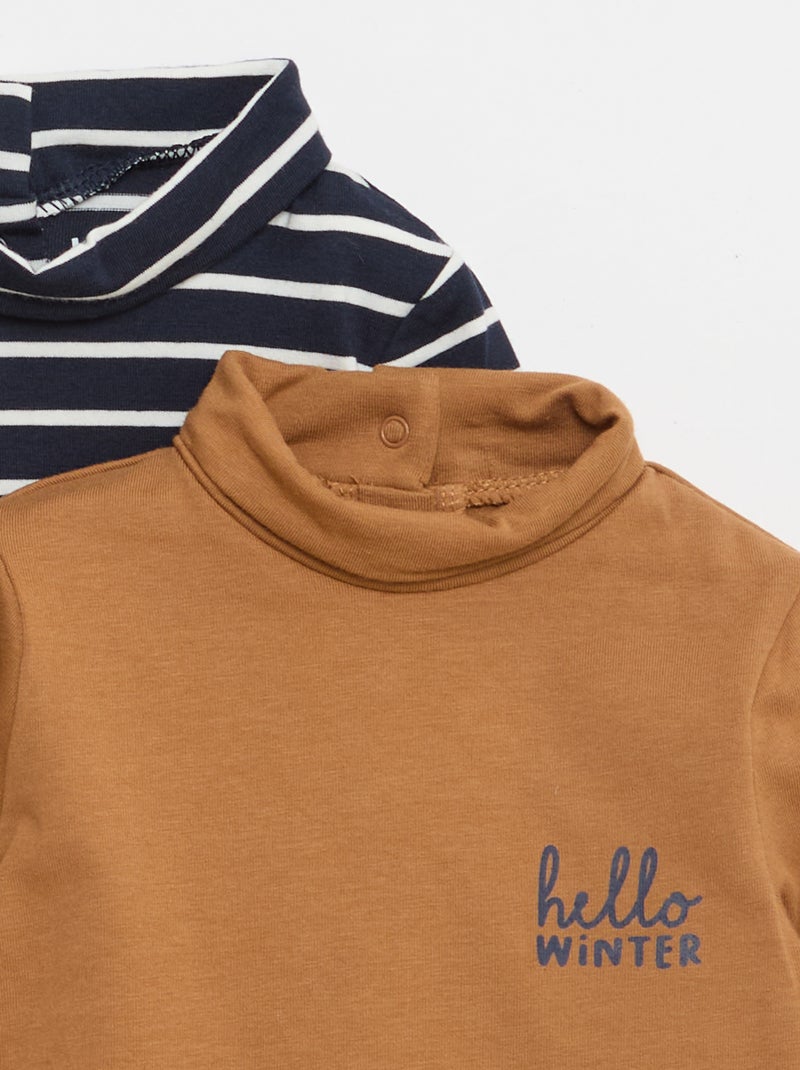 Lot de sous-pull à col montant - 2 pièces Bleu - Kiabi