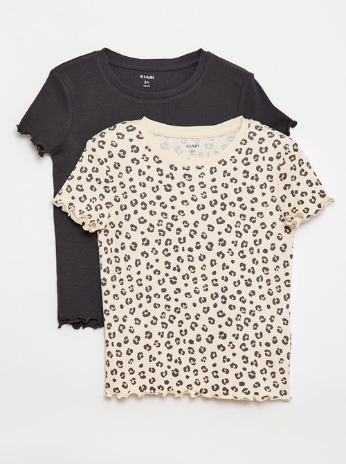 Lot de t-shirts côtelés - 2 pièces - Kiabi