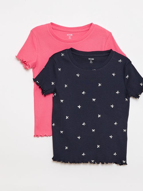 Lot de t-shirts côtelés - 2 pièces - Kiabi