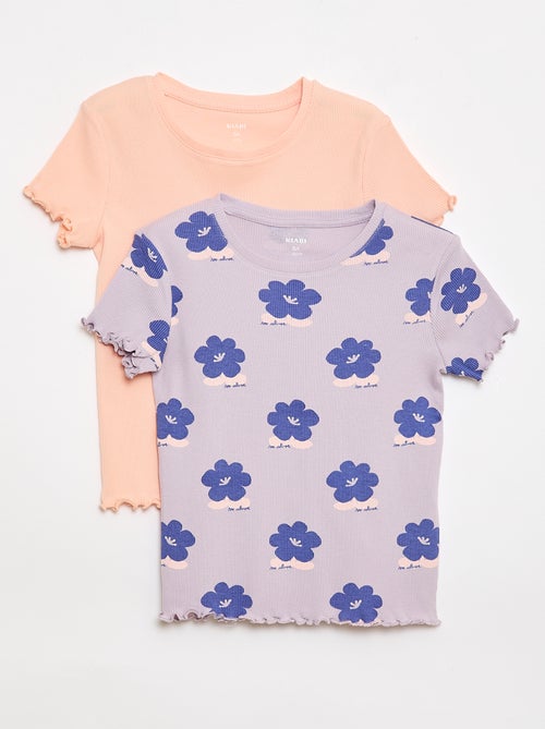 Lot de t-shirts côtelés - 2 pièces - Kiabi