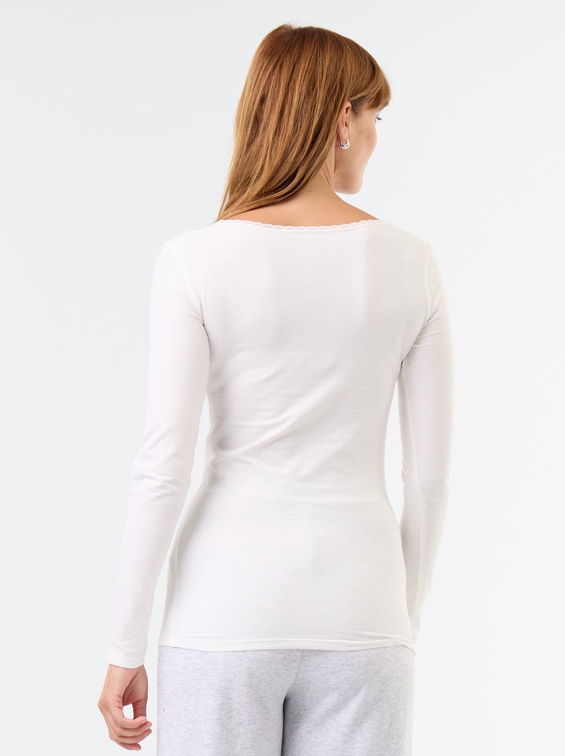 Lot de t-shirts de nuit avec encolure en ronde avec dentelle Beige - Kiabi