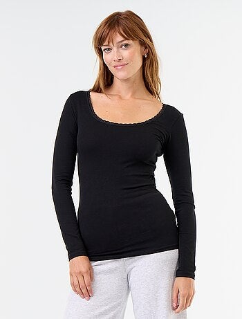 Lot de t-shirts de nuit avec encolure en ronde avec dentelle