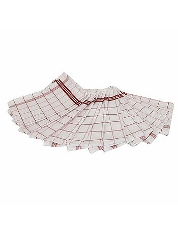 Lot de torchons essuies verres carreaux MATHILDE