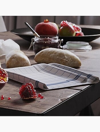 Lot de torchons essuies verres carreaux MATHILDE