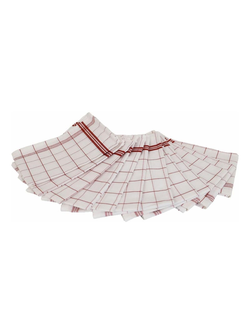 Villages de Provence - Torchons Essuies Mains Cloche Noël - Rond avec Attache - Motifs Brodés - 100% Coton - 65 cm de diamètre (Lot de 2, Vert