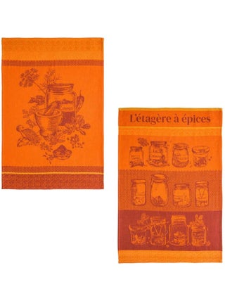 Lot de torchons imprimés en jacquard de coton, EPICES