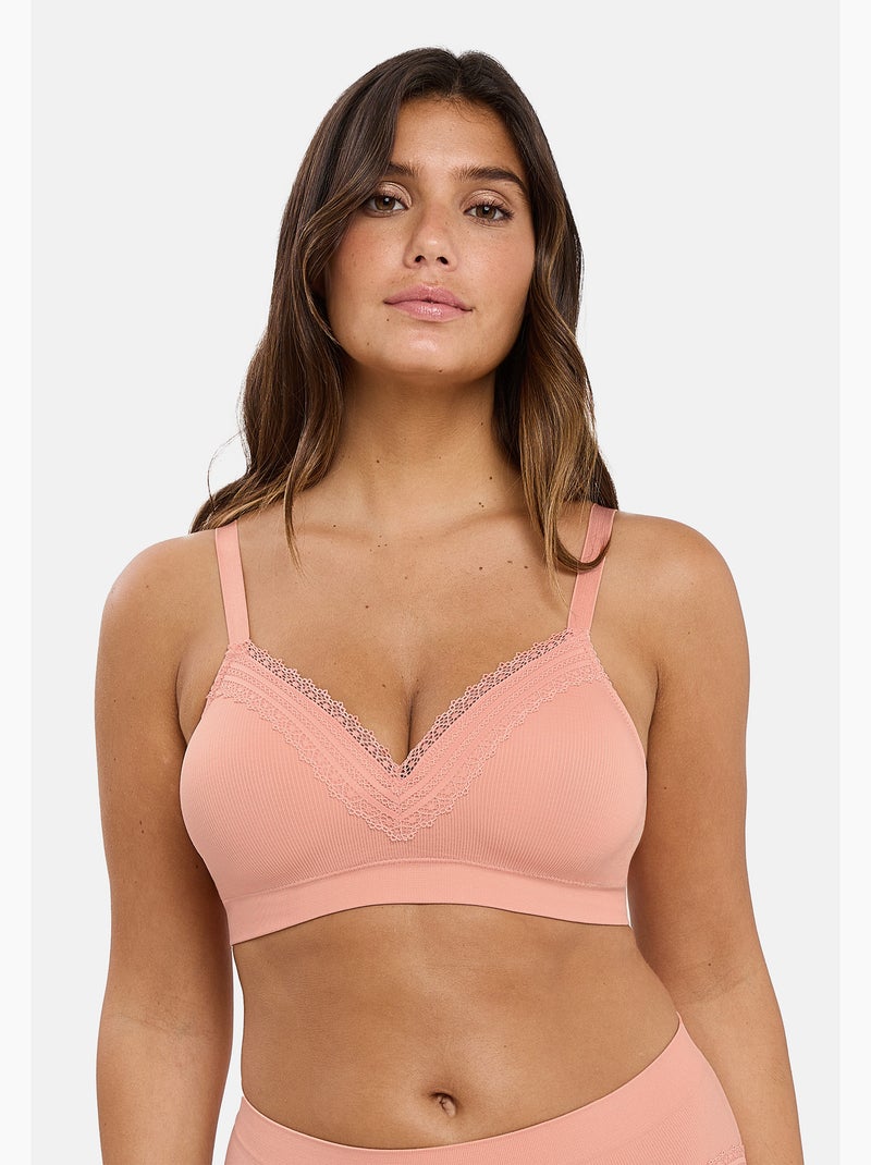 Lot de trois brassières agathe sans complexe lingerie Violet/Vert/Rose - Kiabi