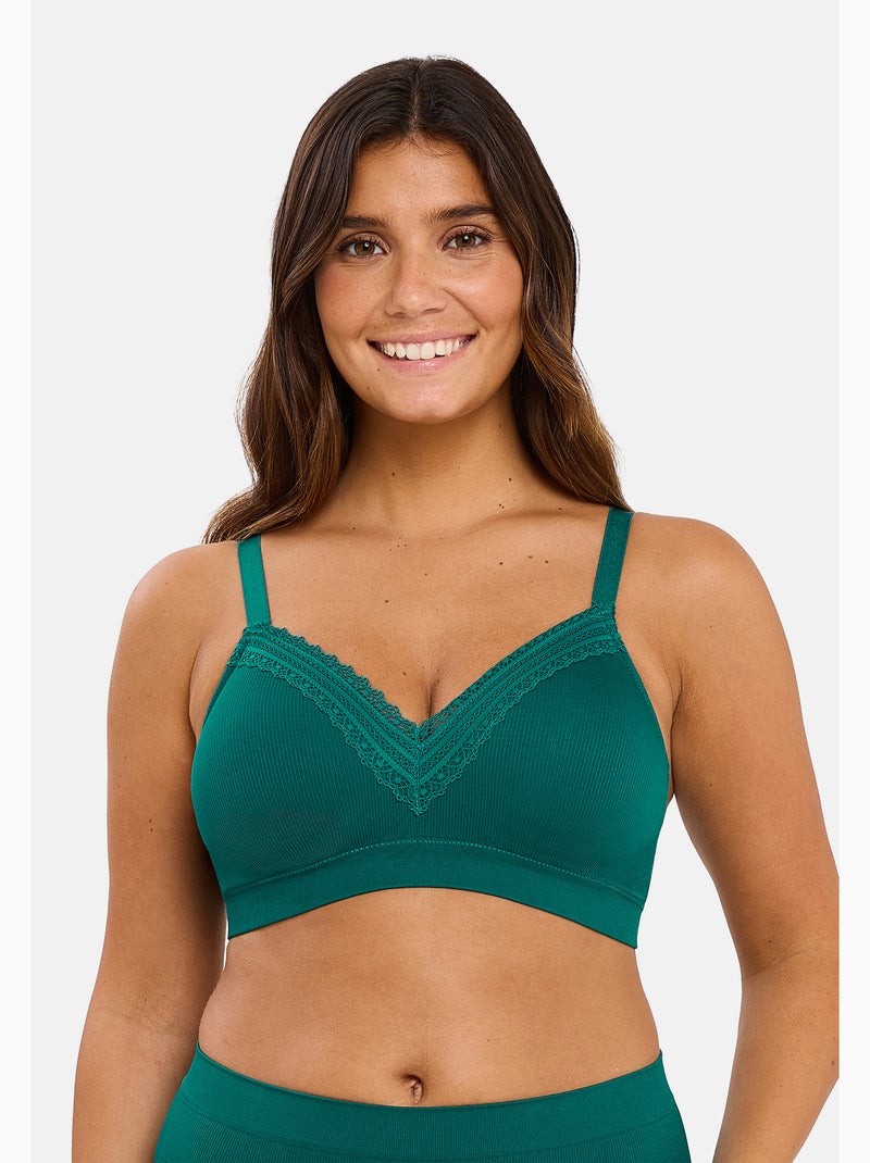 Lot de trois brassières Agathe Sans Complexe Violet/Vert/Rose - Kiabi
