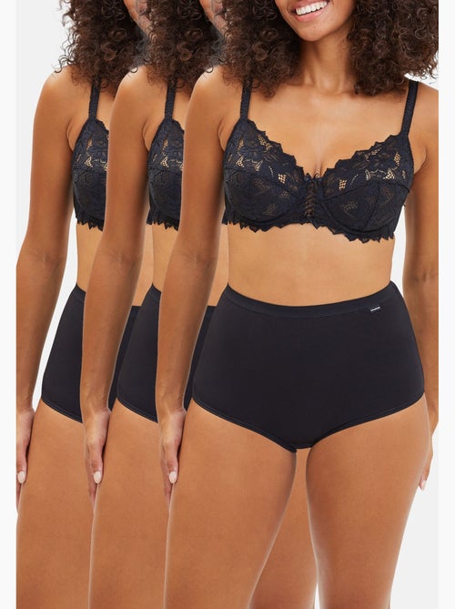 Lot de trois culottes simplement coton b sans complexe lingerie - Kiabi