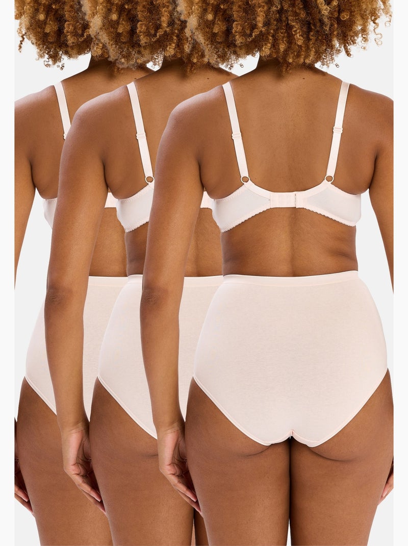 Lot de trois culottes simplement coton b sans complexe lingerie Rose clair - Kiabi