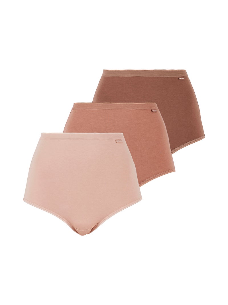 Lot de trois culottes Simplement Coton B Sans Complexe Marron - Kiabi