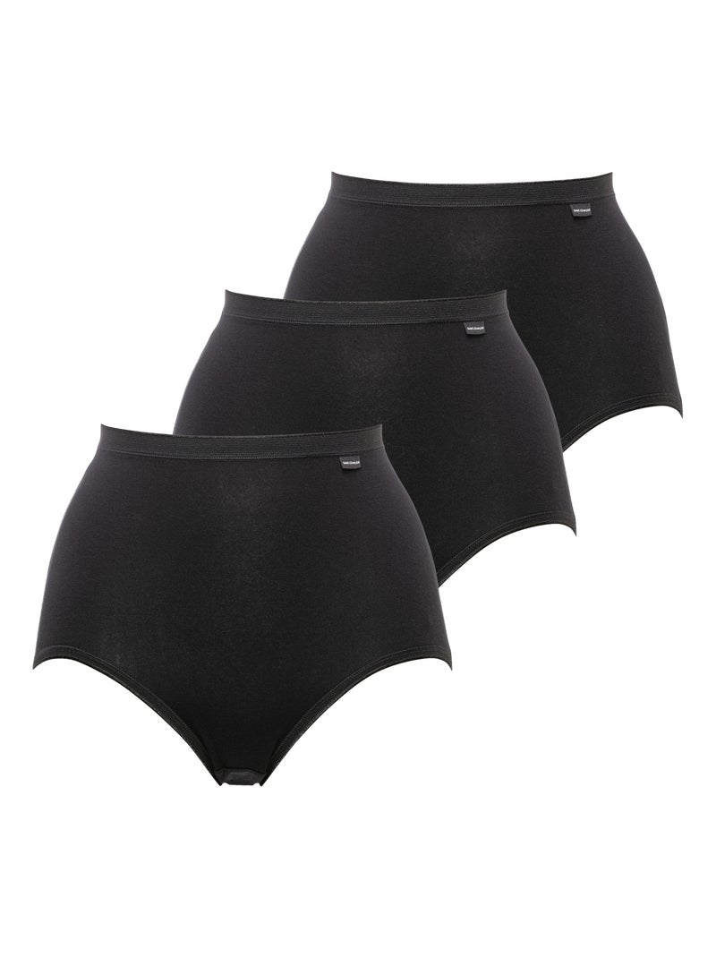 Lot de trois culottes Simplement Coton B Sans Complexe Noir - Kiabi