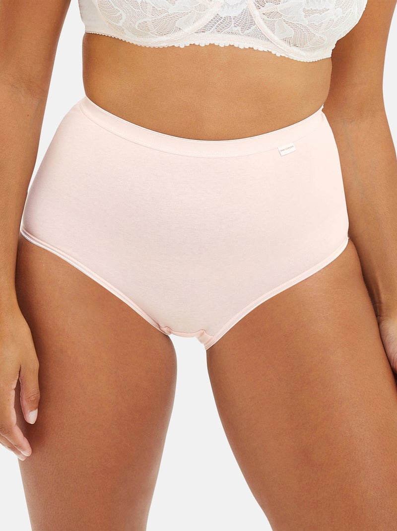 Lot de trois culottes Simplement Coton B Sans Complexe Rose clair - Kiabi