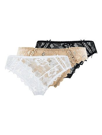 Lot de trois slips arum sans complexe lingerie