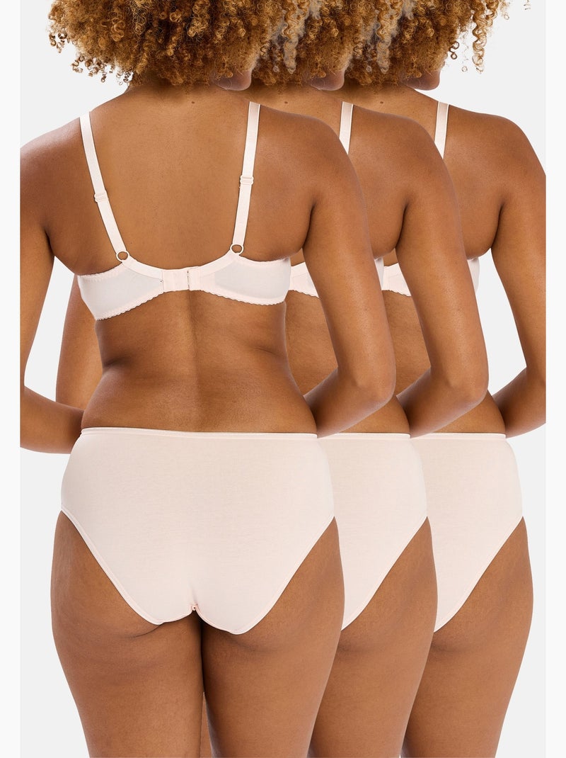 Lot de trois slips simplement coton b sans complexe lingerie Rose clair - Kiabi
