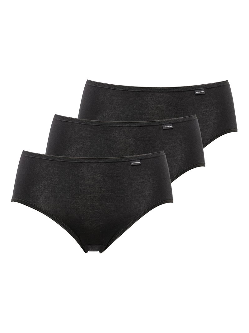 Lot de trois slips Simplement Coton B Sans Complexe Noir - Kiabi
