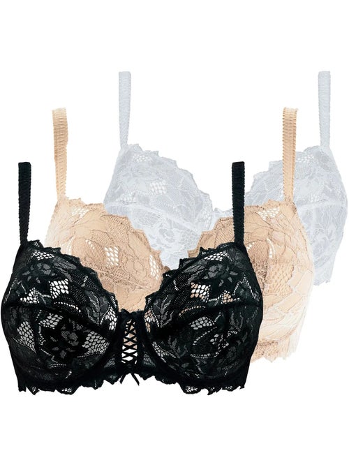 Lot de trois soutiens gorge arum sans complexe lingerie - Kiabi