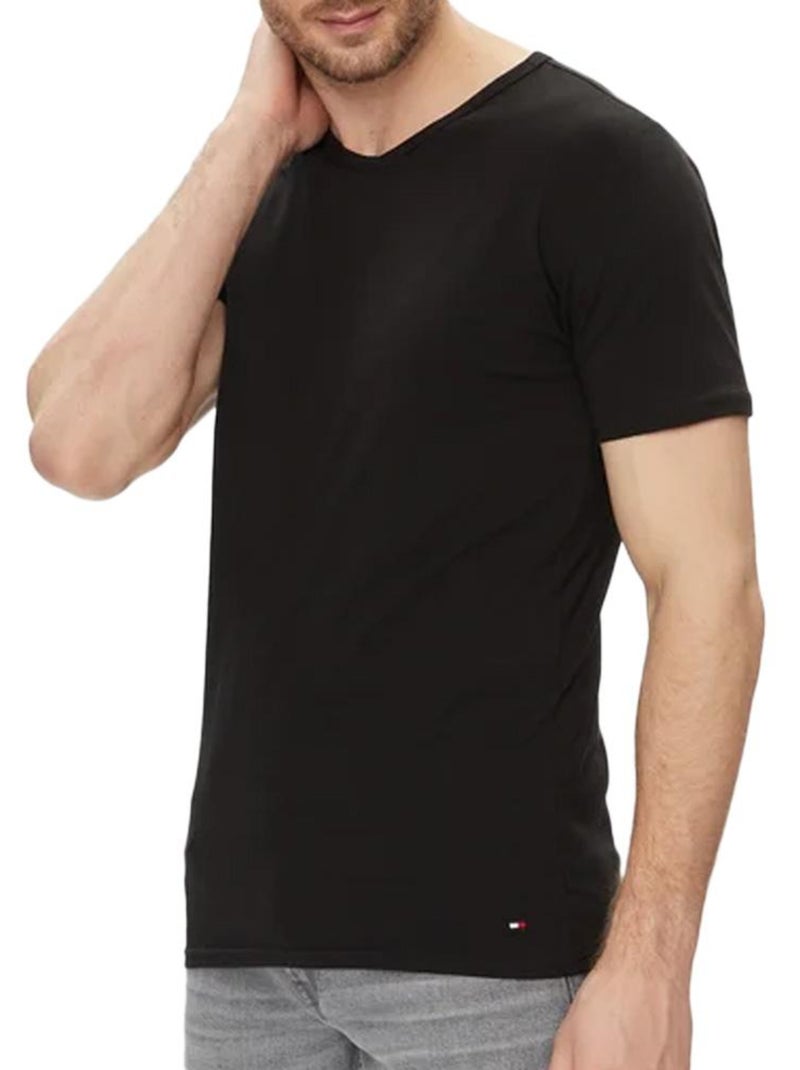Lot de trois T-Shirt Homme Tommy Hilfiger Blanc Gris Noir - Kiabi