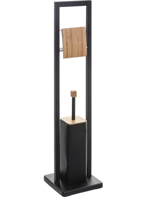 Lot dérouleur et brosse WC en bambou NATURÉO - Kiabi Lot dérouleur et brosse WC en bambou NATURÉO - Kiabi