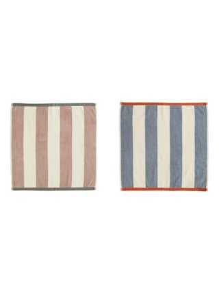Lot d'essuies-mains en jacquard de coton, RIVAGE ROSE ORANGE