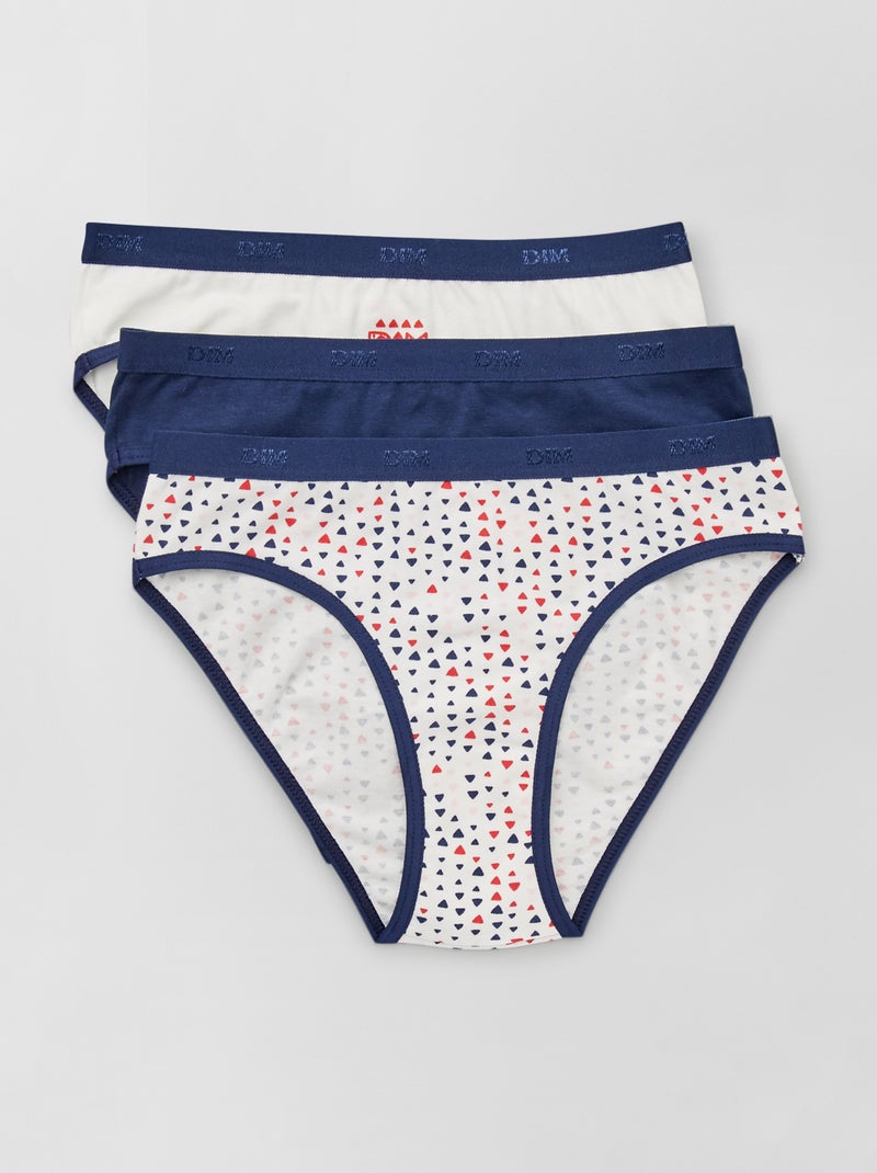Lot 'DIM' de 3 culottes bleu/blanc - Kiabi