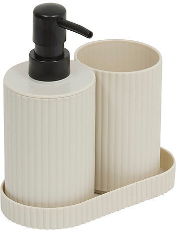 Lot distributeur de savon et gobelet strié ECO