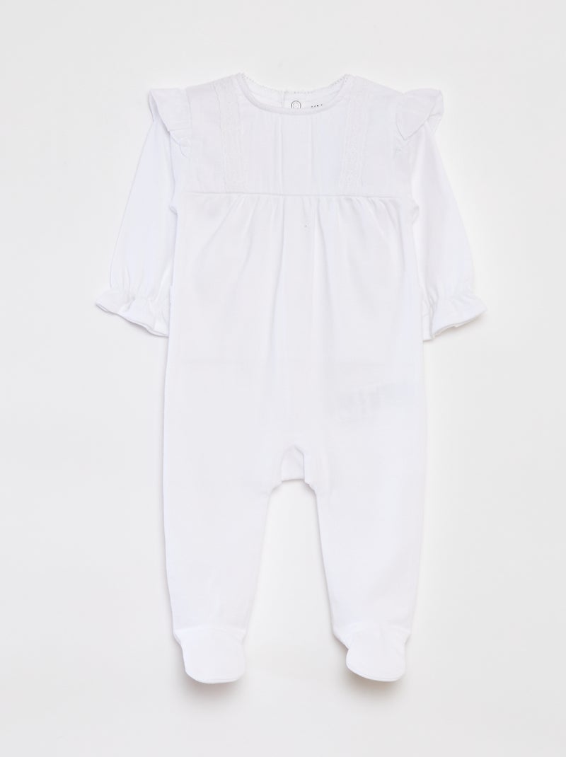 Lot dors bien + body avec broderie anglaise - 2 pièces blanc - Kiabi
