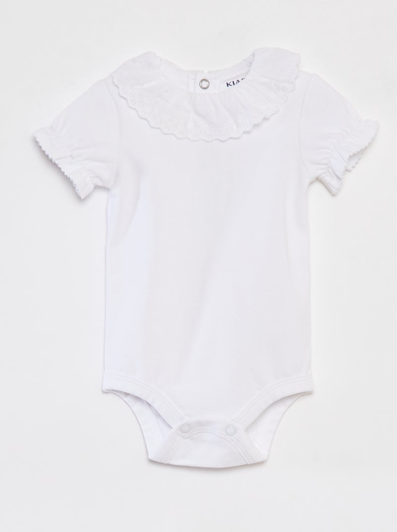 Lot dors bien + body avec broderie anglaise - 2 pièces blanc - Kiabi